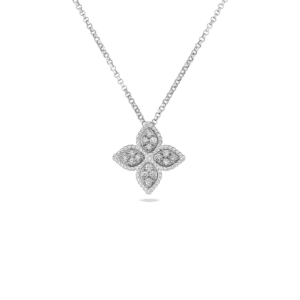 GOLD PRINCESS FLOWER MEDIUM DIAMOND NECKLACE