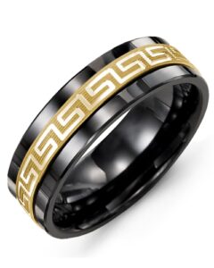 Men’s Ancient Greek Key Pattern Wedding Band