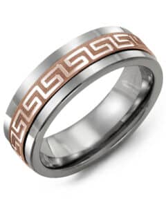 Men’s Ancient Greek Key Pattern Wedding Band