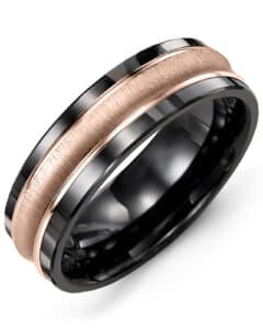 Men’s Concave Brush Polished Edges Wedding Band