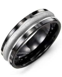 Men’s Concave Brush Polished Edges Wedding Band