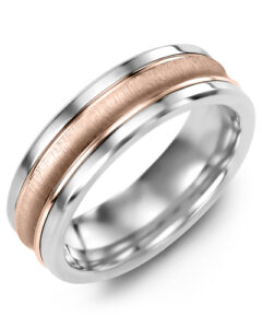 Men’s Concave Brush Polished Edges Wedding Band