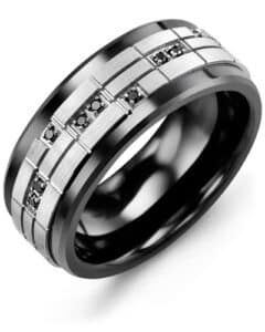 Men’s Puzzle Black Diamonds Wedding Ring