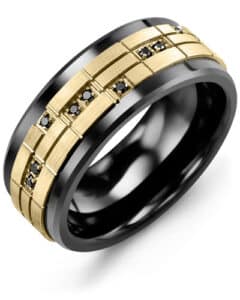 Men’s Puzzle Black Diamonds Wedding Ring