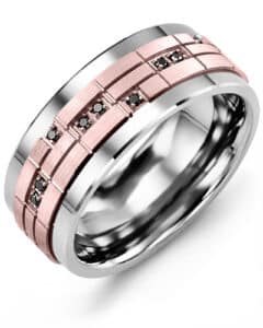 Men’s Puzzle Black Diamonds Wedding Ring