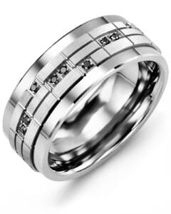 Men’s Puzzle Black Diamonds Wedding Ring