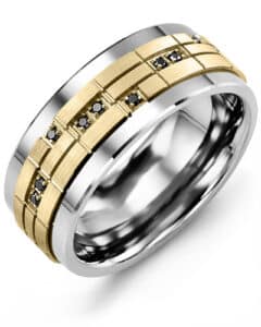 Men’s Puzzle Black Diamonds Wedding Ring